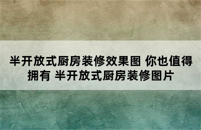 半开放式厨房装修效果图 你也值得拥有 半开放式厨房装修图片